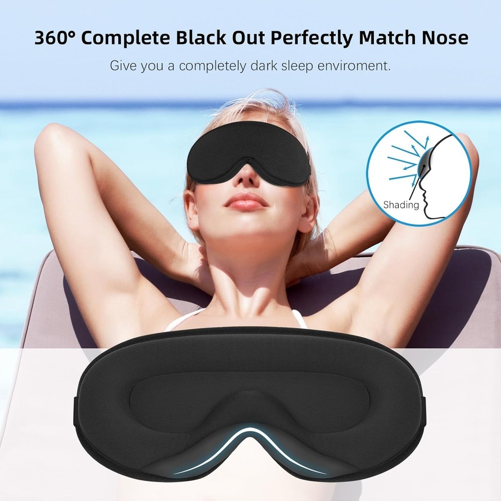 Ultimate Light Blocking Sleep Mask - Zero Eye Pressure with Adjustable Strap