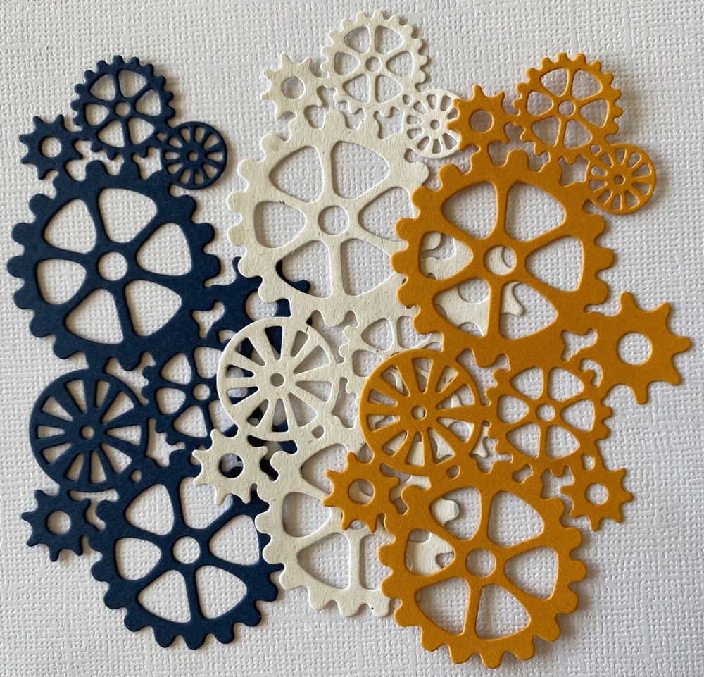SMALL GEAR Die-Cuts(3pc)Steampunk •Cogs•Sprocket•Earthtone•Machine •Antique•Spin