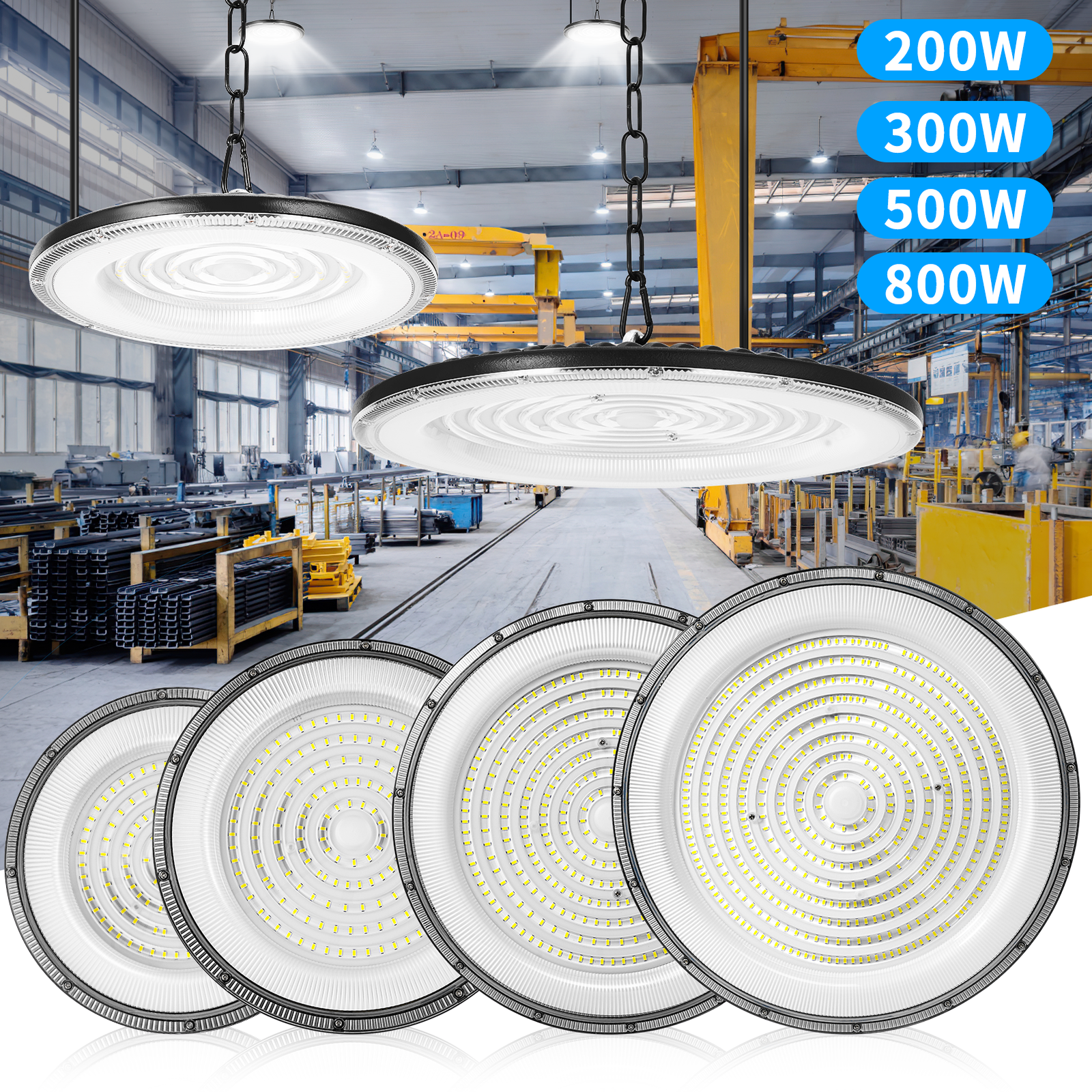 800W UFO LED High Bay Light Shop Lights Warehouse Commercial Lighting Lamp Watt