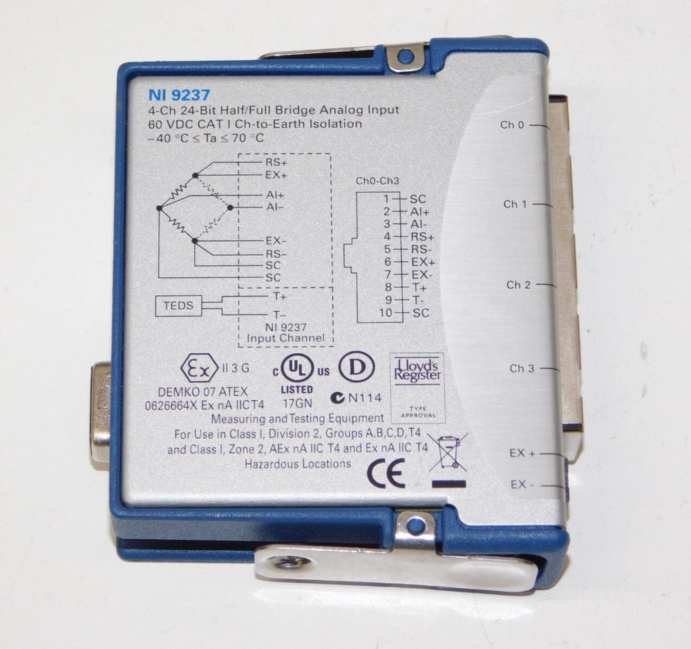 National Instruments 198859C-01L NI 9237 4Ch 24 Bit Bridge Analog Input Module