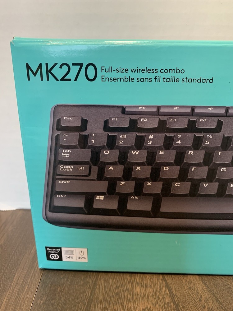 Logitech MK270 Full-size Wireless 2.4G Membrane Keyboard and Mouse Bundle PC/MAC
