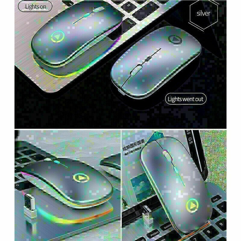Wireless Silent Optical Gaming Mouse Rechargeable For Laptop Computer