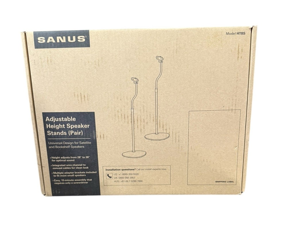 SANUS Speaker Stands Pair - Adjustable Height for Black