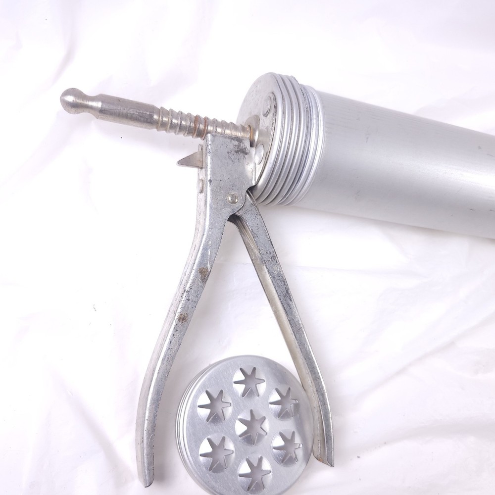 Vintage Aluminum Cookie Press Maker Kitchen Tool