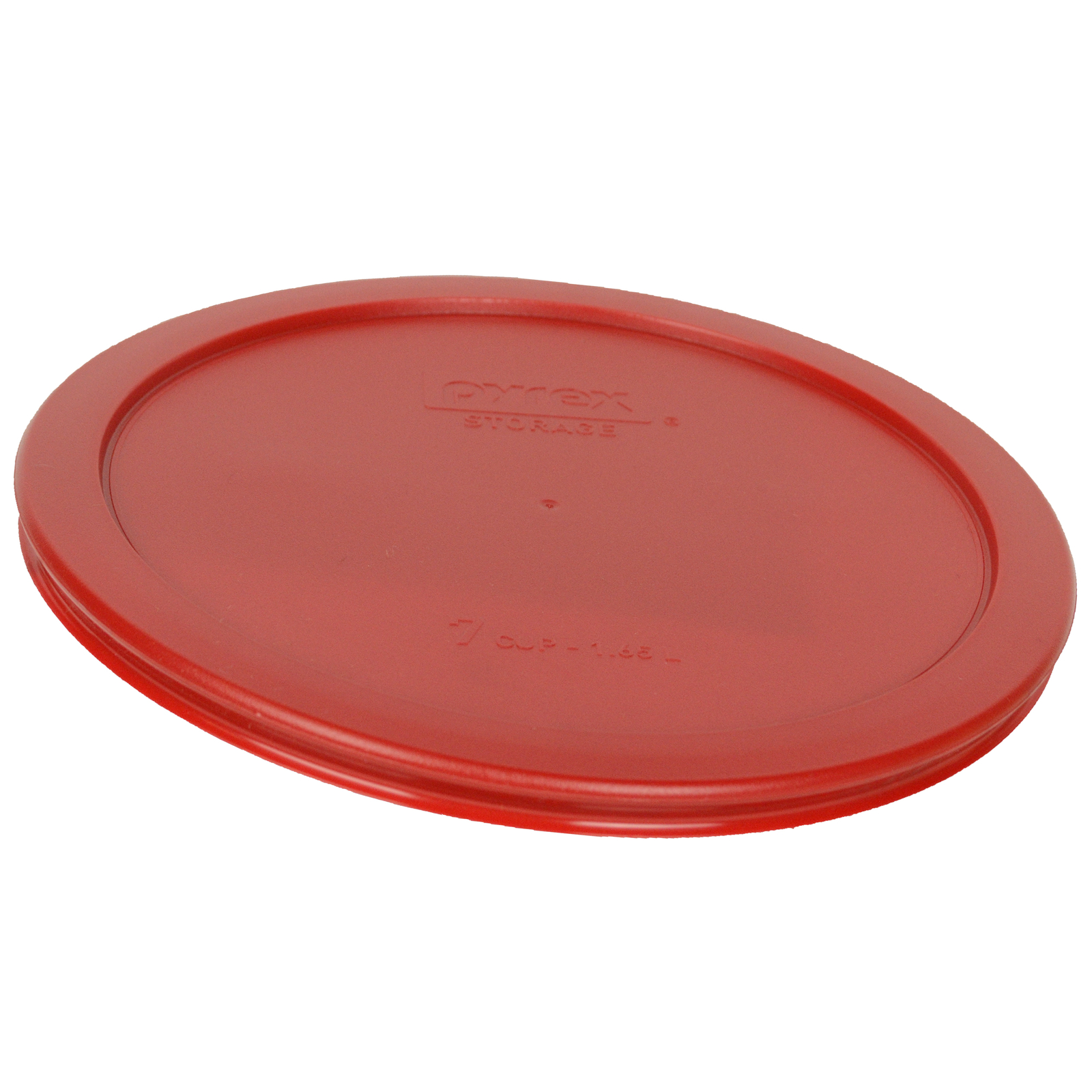 Pyrex 7402-PC 6/7 Cup Poppy Red Round Plastic Storage Lid 2PK for Glass Bowl