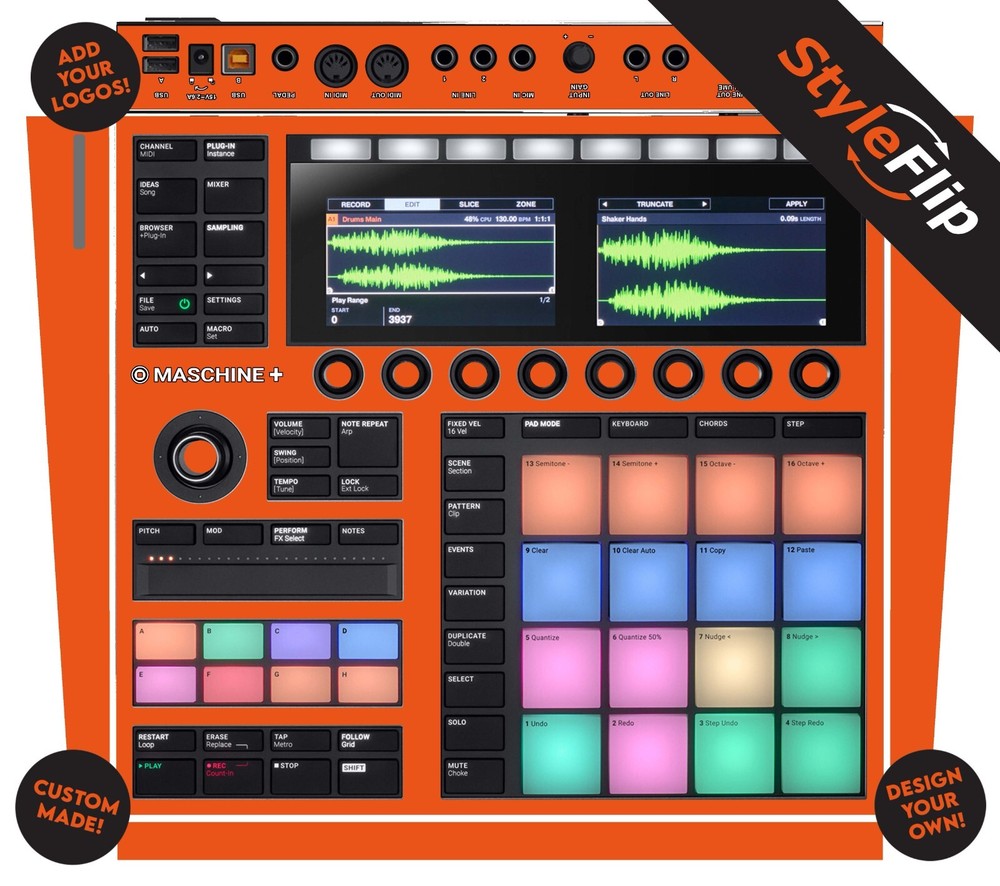 Native Instruments Maschine Plus | Custom Design | Protective Decal | StyleFlip