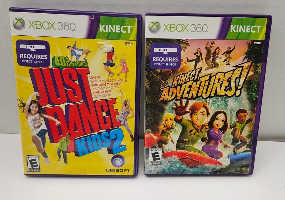Xbox 360 Kinect Sensor Bar Microsoft 1414 Great Condition W/ 2 Games #2