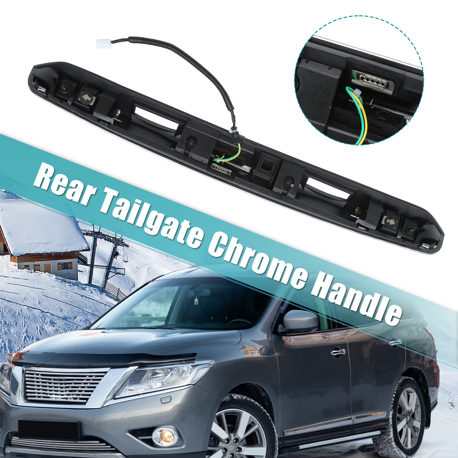 Rear Trunk Hatch Handle Trunk Lid Grip for Nissan Pathfinder13-19 Chrome Garnish