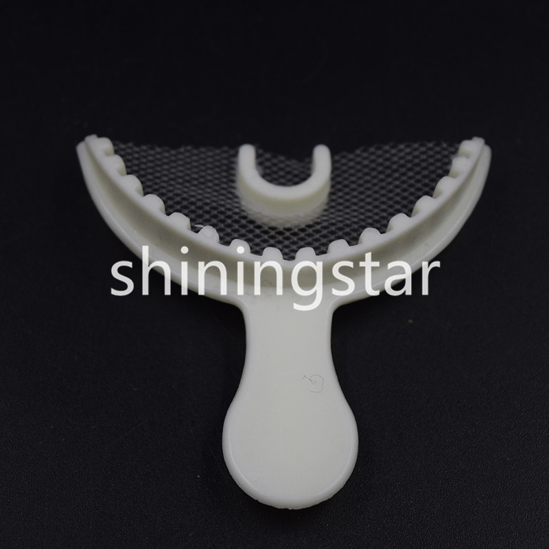 50 Pcs Dental Bite Registration Disposable Impression Trays 5 Types Net Bottom