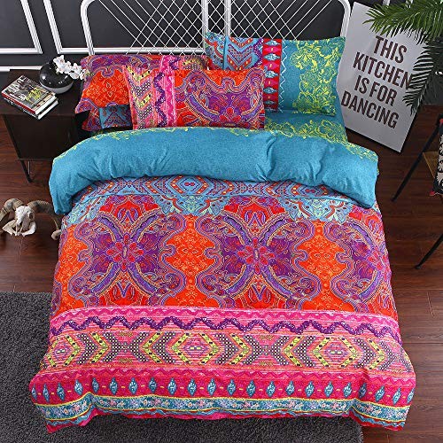 Bohemian Comforter Set Ultra Soft Microfiber Reversible Alternative Queen Boho