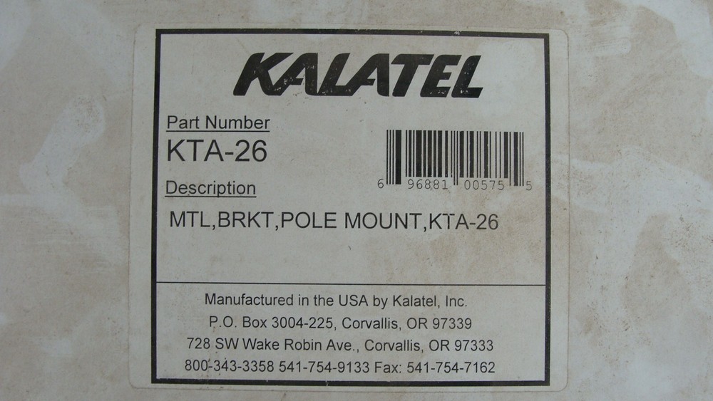 Kalatel KTA-26 Pole Security Camera Mount Bracket NEW
