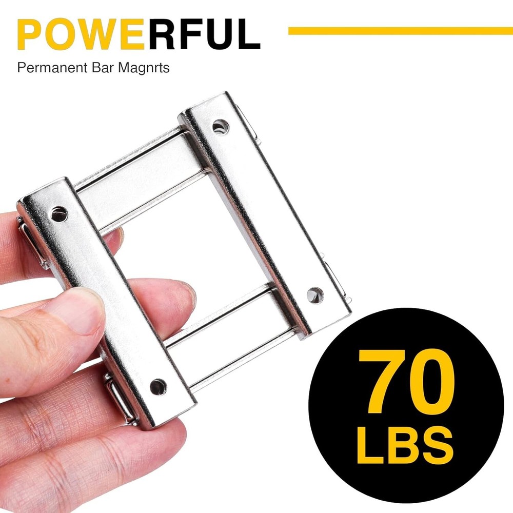 Neodymium Rectangular Pot Magnets with 70LBS Pull Force - Pack of 12