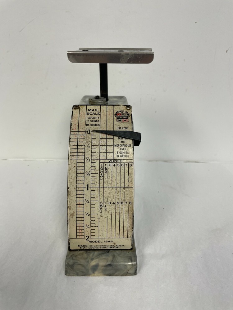 1952 Hanson Model 1546 2 Pound Marbleized Plastic Vintage Mail Scale