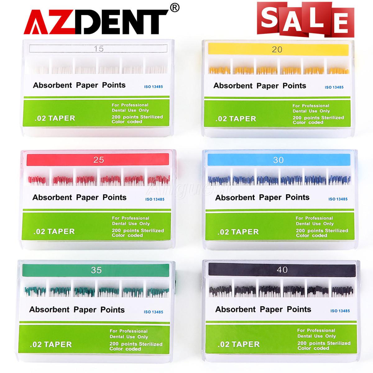 AZDENT Dental Endodontic Root Canal Absorbent Paper Points 0.02 Taper 15#-40#