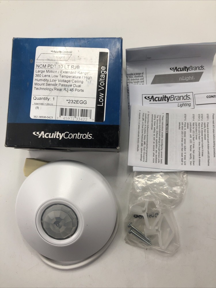 Acuity Controls NCM PDT 10 LT RJB, Occupancy Sensor, Ceiling Low Temp 232EEG