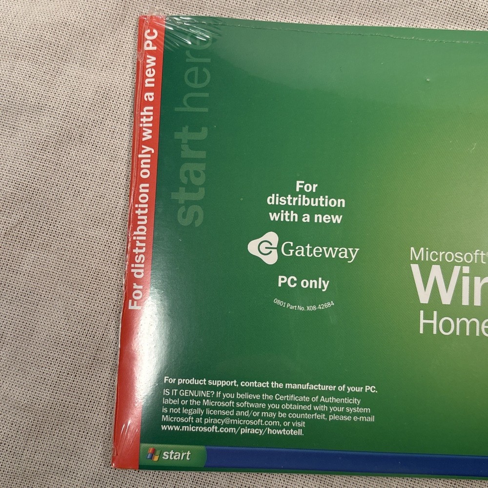 Microsoft Windows XP Home Edition 2002 OEM For New PC Sealed