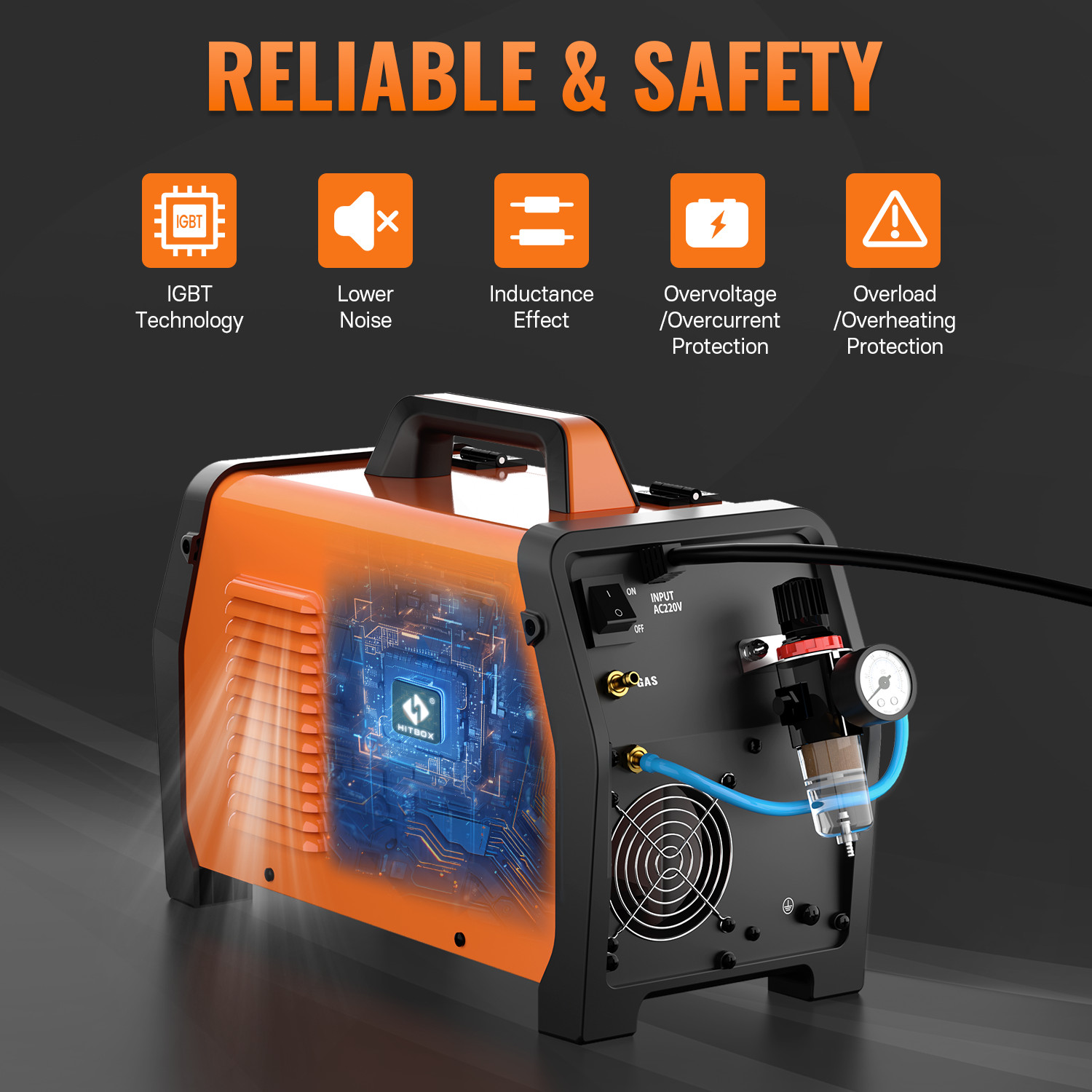 6-in-1 Welder 200Amp Aluminum Plasma Cutter Combo MIG/Stick/TIG/CUT Gas/Gasless.