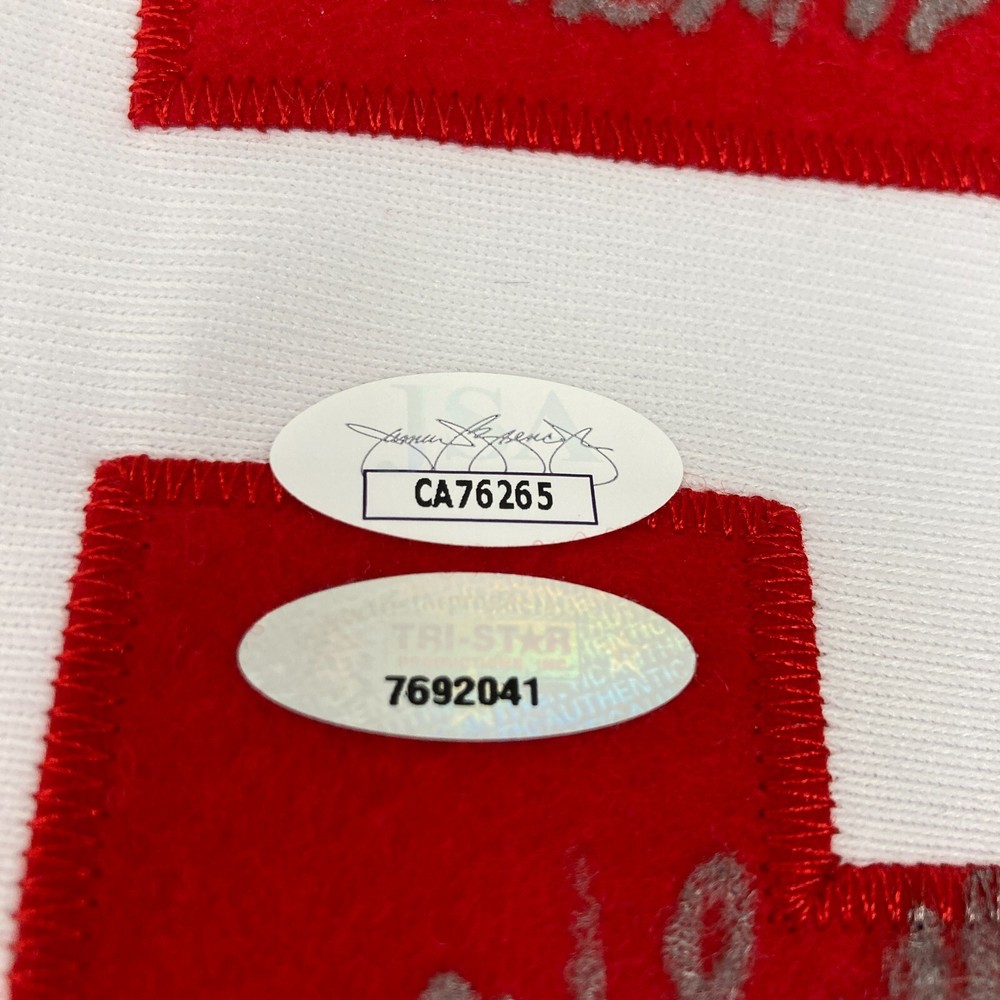 Johnny Bench Signed Inscribed Cincinnati Reds STAT Mitchell & Ness Jersey JSA