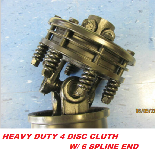 SERIES 6 PTO SHAFT HEAVY DUTY 4 DISC SLIP CLUTCH W-1 3/8" 6 SPLINE BOTH ENDS