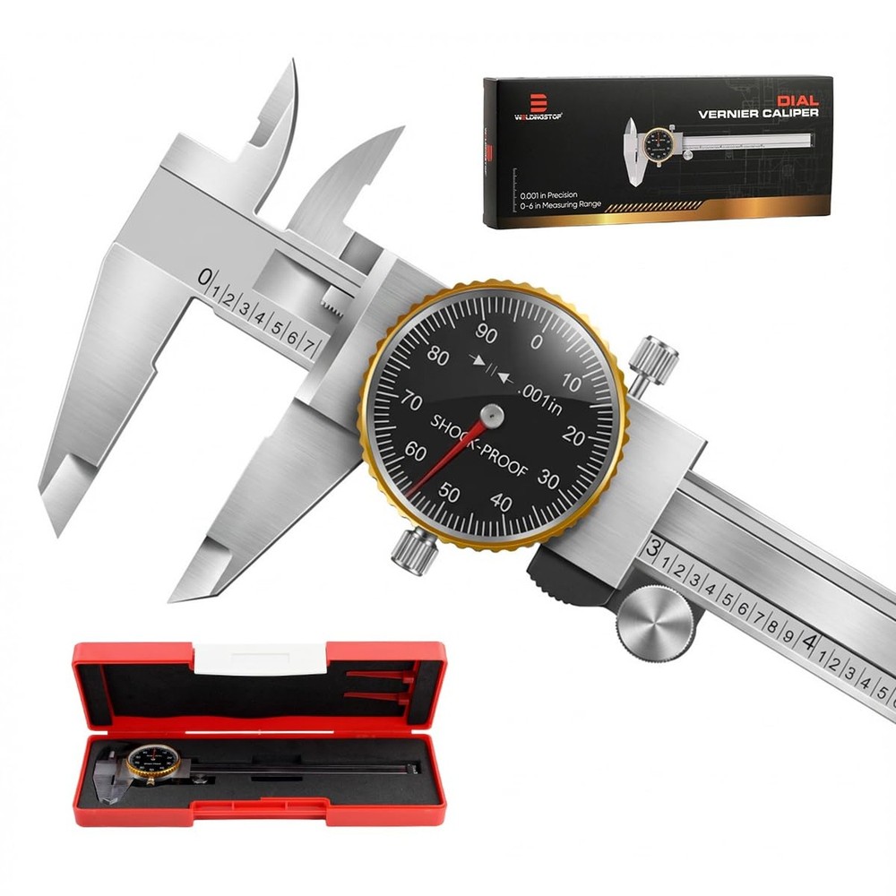 WeldingStop Precision 0-6" Dial Caliper Set with Protective Case - 0.001" Acc...
