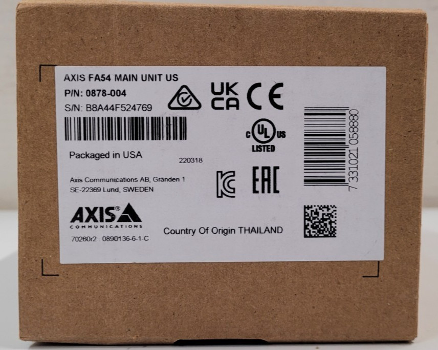 Axis FA54 Main Unit P/N: 0878-004
