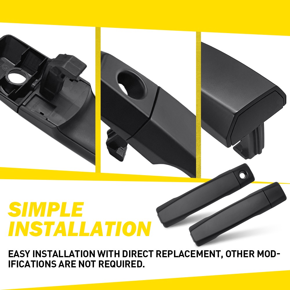 For Nissan Titan 2004-2015 Full Driver Passenger Black Outside Door Handle 4-40X