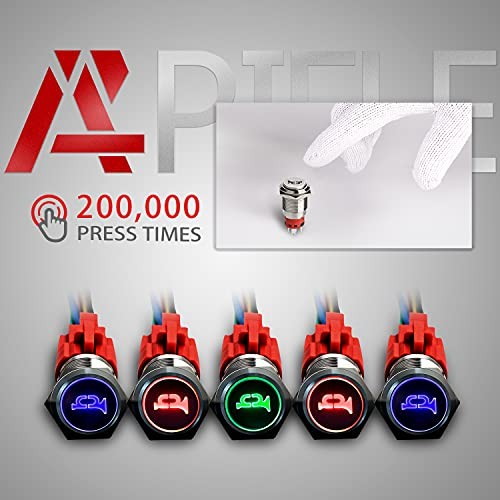 16mm 12V Momentary Speaker Horn Push Button Toggle Switch Red/ Silver Shell