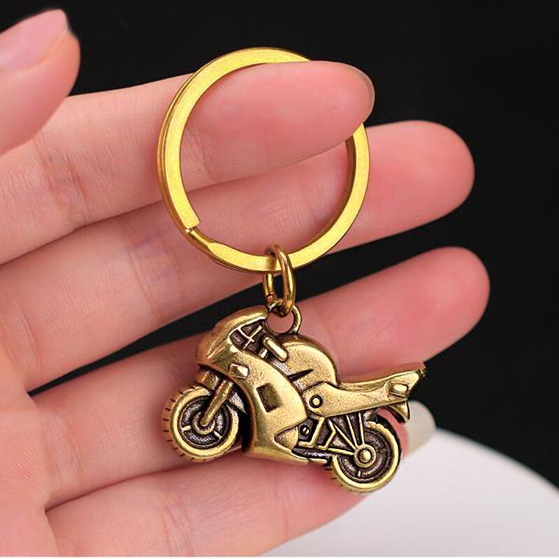 New Handmade Brass Solid Motorcycle Keychain Handbag Knives Pendant EDC Tools