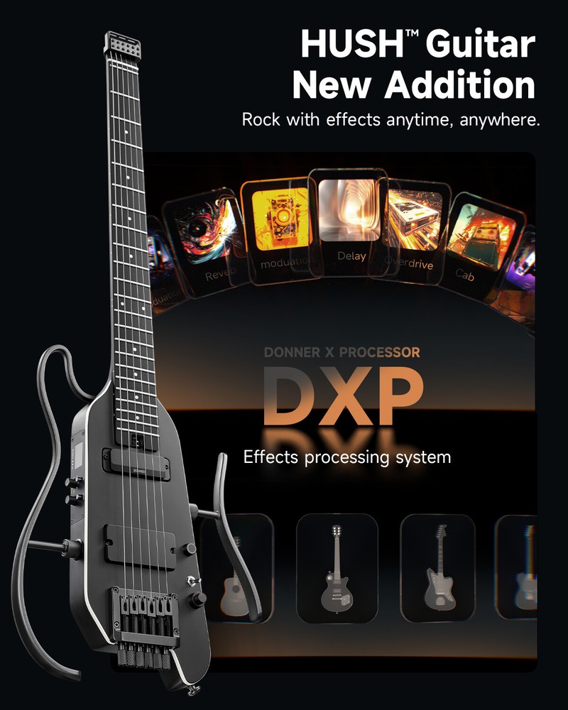 Donner HUSH™ X PRO Electric Guitar Headless