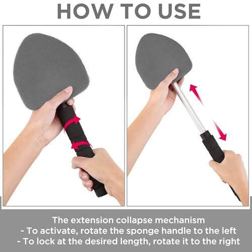 Car Window Cleaning Tool, Windshield Wiper Cleaner with Black & Grey