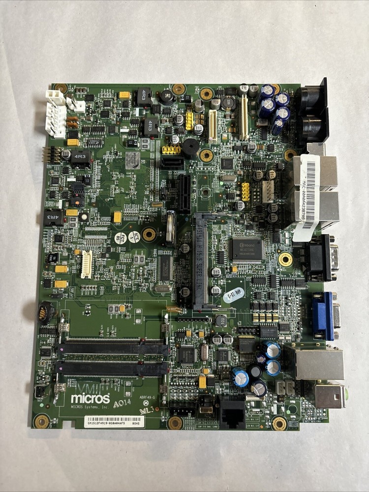 Micros Rev G Main System Board Intel N450 ABRF49 POS Workstation 5A @MB86