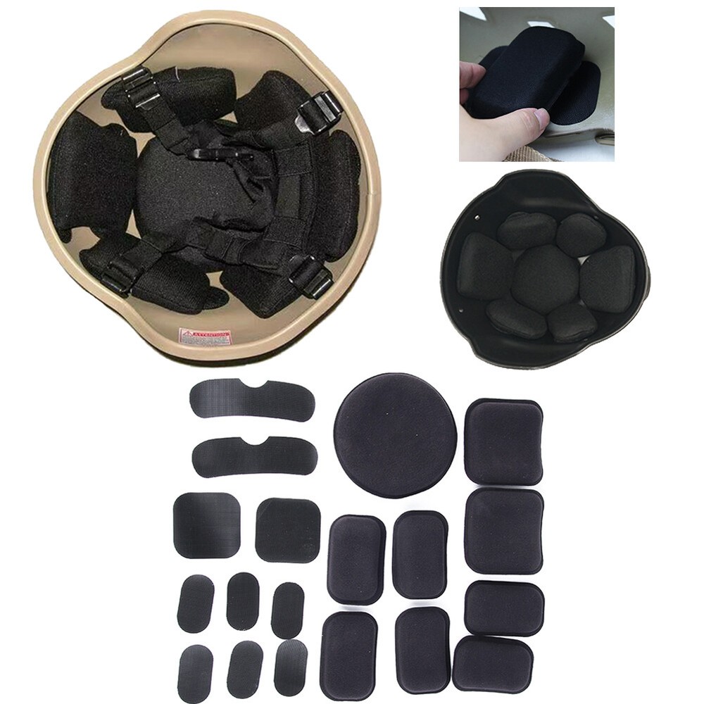 Tactical Helmet Pads 19Pcs/Set Motorcycle Helmet Replacement Soft Padding Kits