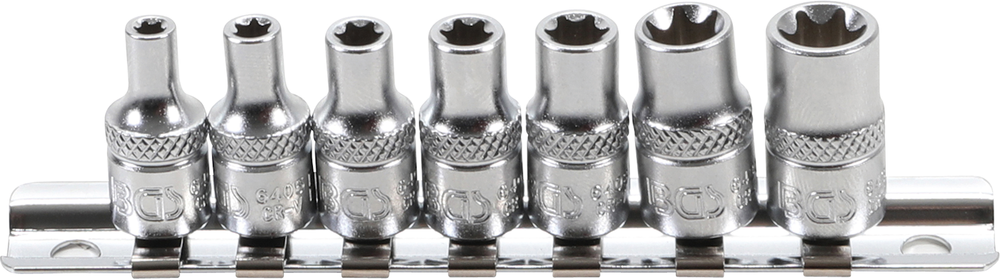 BGS - E-Type Screws E4 - E11 - 7 Pc Shallow Socket Set - 1/4" Drive - 6402