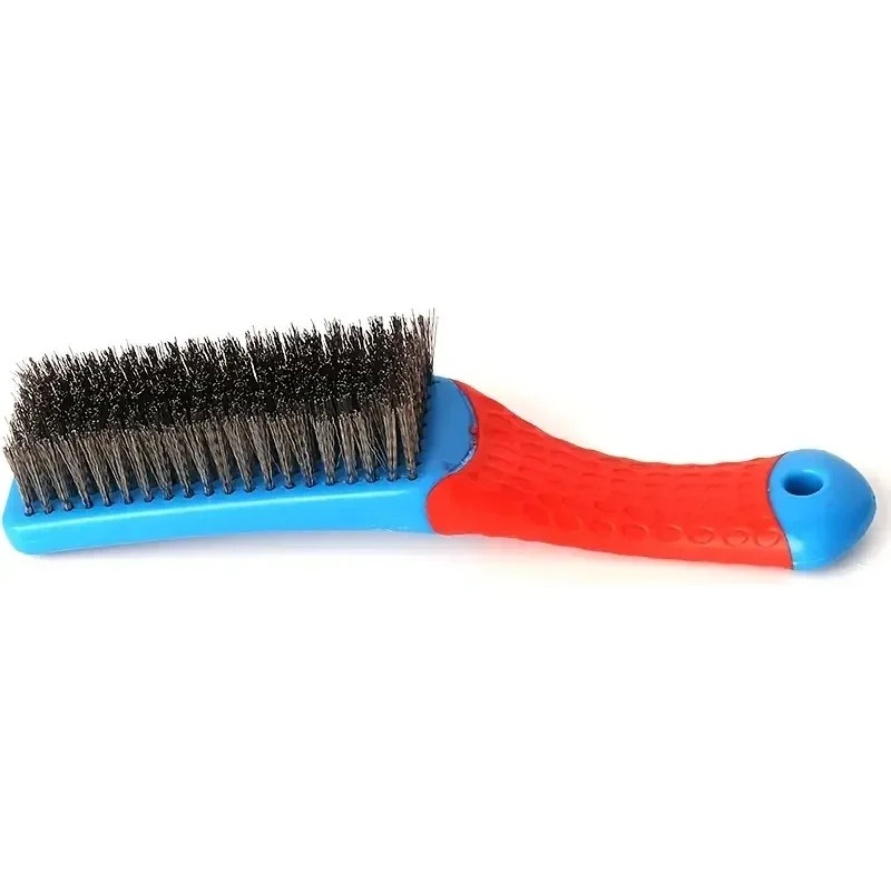 Wire Brush Duty Stainless Bristles with Plastic Handle Grip for Rust, Wielding S