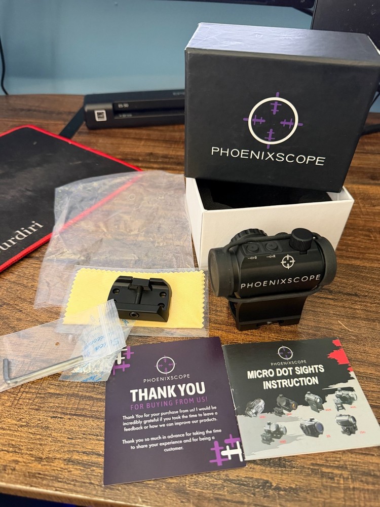 PhoenixScope Red & Green Micro Dot Sight, Switch Color, Magnifies,Button Control