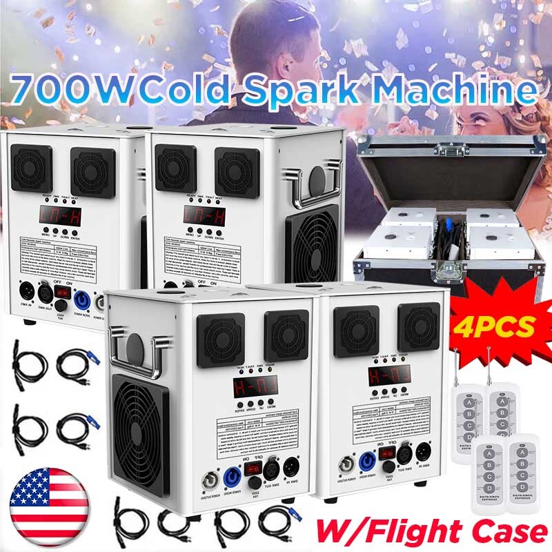 700W Cold Spark Firework Machine Stage Effect DMX Machine Wedding Party w/Case