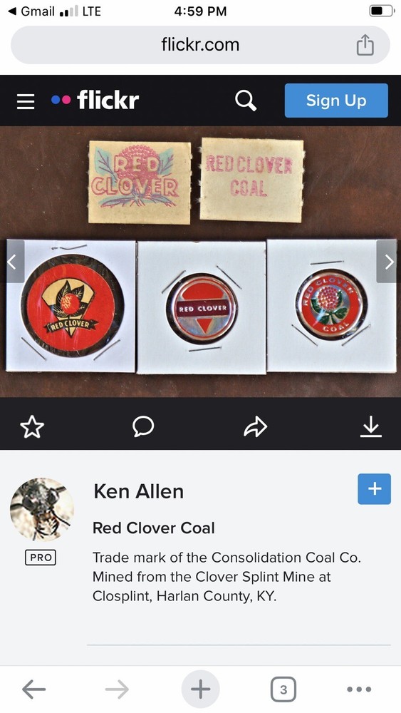 Aluminum Coal Scatter Tag Red Clover Coal