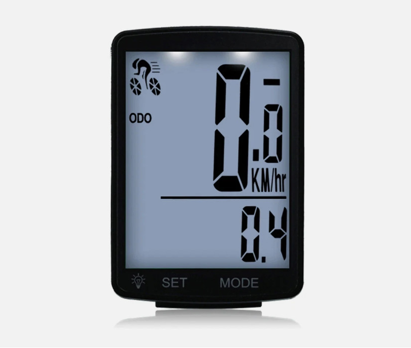 Wireless Bike Speedometer Odometer 2.8" LCD Bicycle Computer White Backlight