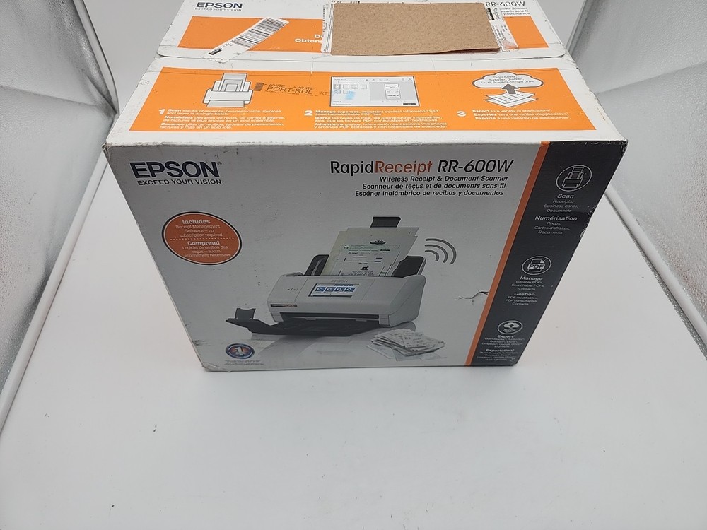 Epson RapidReceipt RR-600W Wireless Desktop Receipt & Document Scanner - NEW!