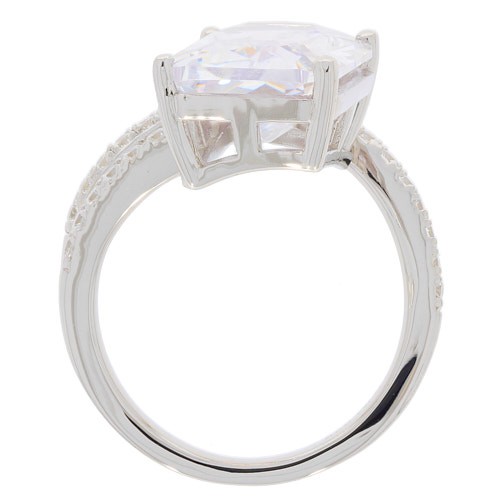 Sterling Silver Semi Mount Ring Setting Emerald OCT 15X10mm Bypass