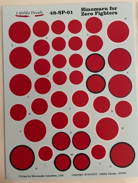 Lifelike 1/48 decals Mitsubishi A6M Zero Fighters Part 6 - 48-066