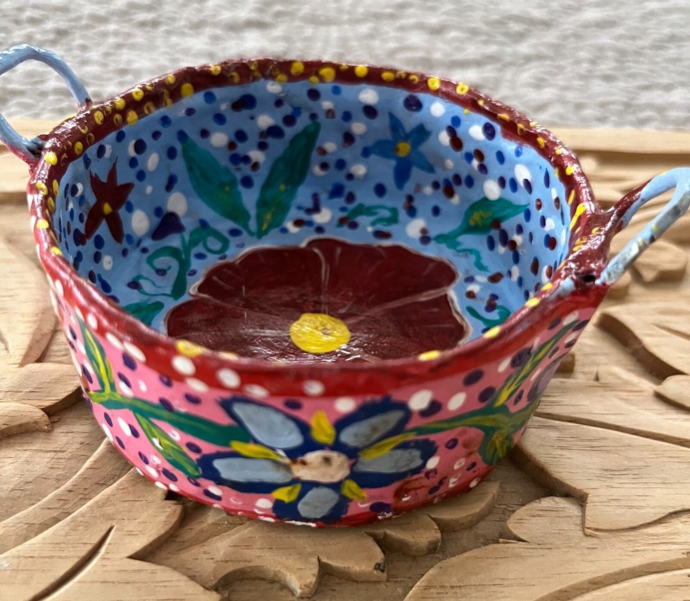 Small "Papelmalhecho”Container with Ring Handles