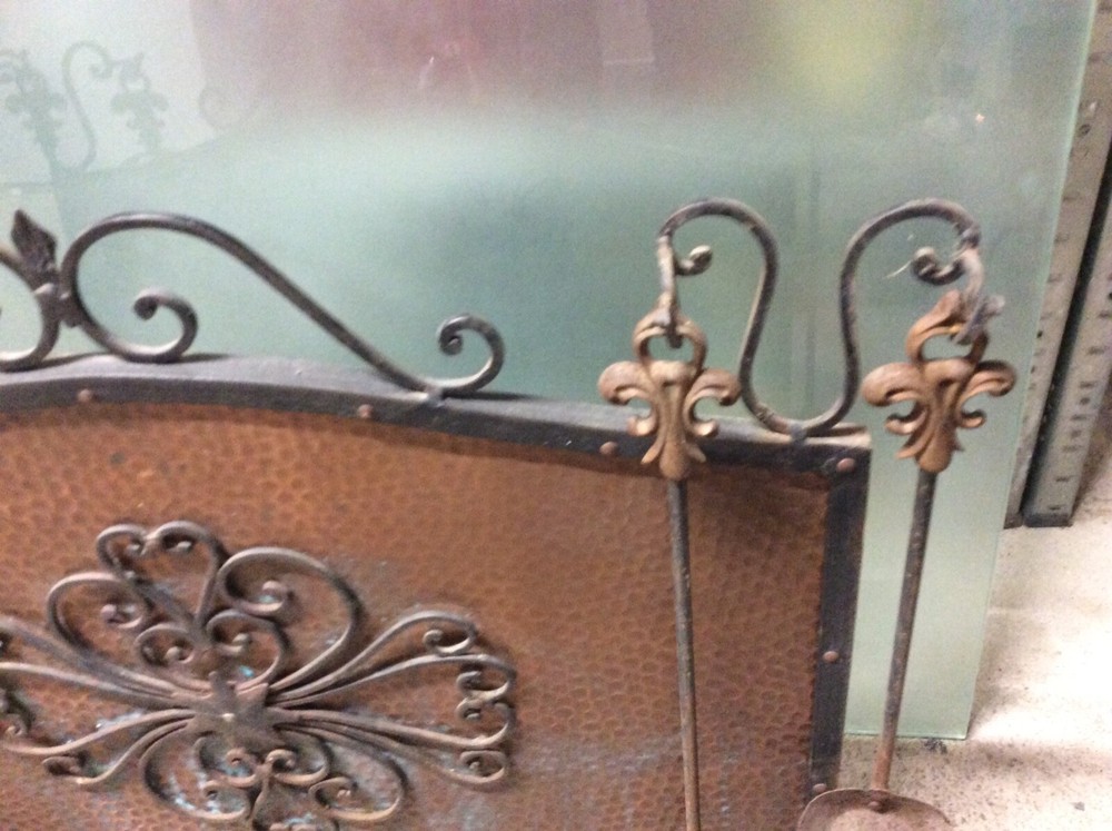 Antique fireplace servant with accessories