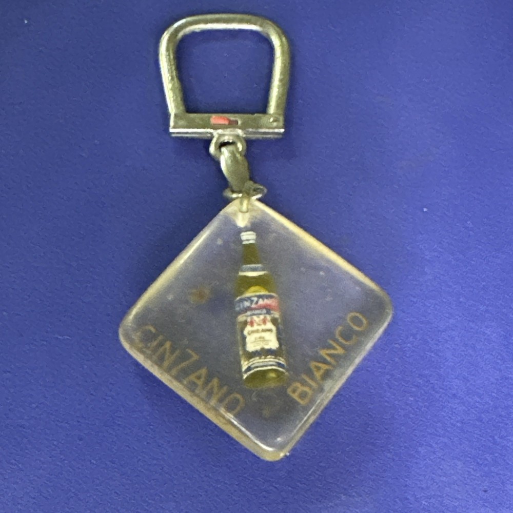 WHITE CINZANO - VINTAGE KEYCHAIN