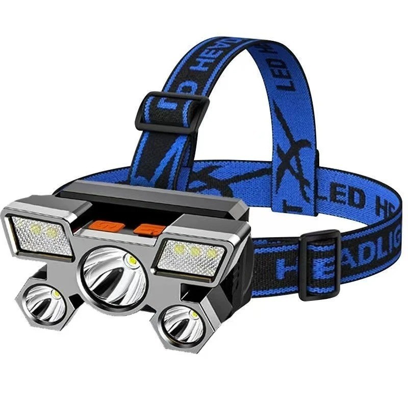 5 Leds Super Bright LED Headlights, USB Rechargeable Portable 4 Modes