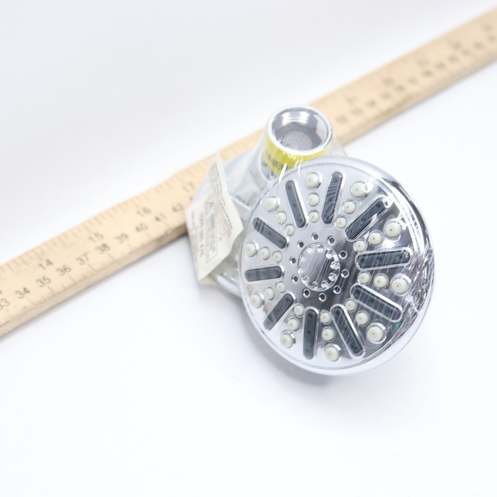 (2-Pk) Glacier Bay 3-Spray Patterns Single Wall Mount Fixed Shower Head Chrome