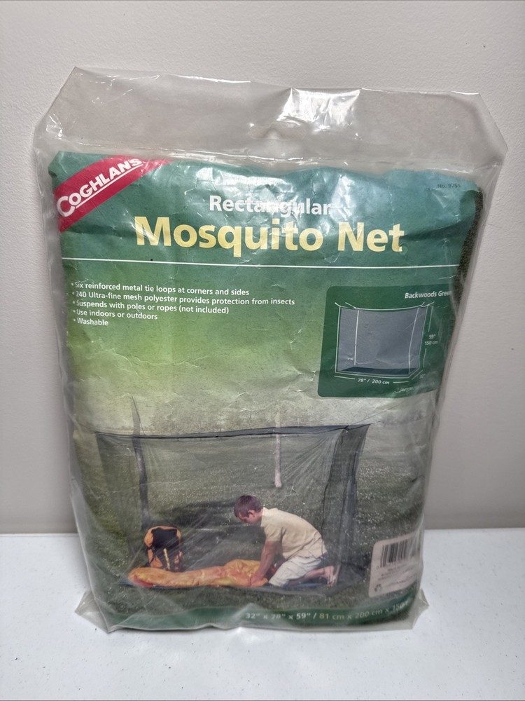 Coghlan's Rectangular Net, Green, Mesh Netting Protects from Bugs