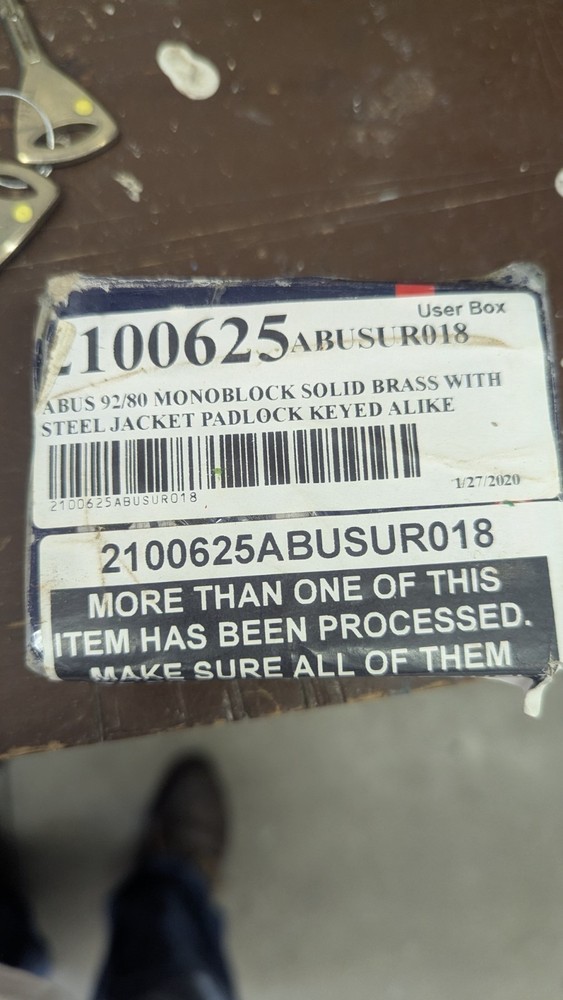 ABUS 92/80 KD U-Shaped Keyed Padlock - Silver