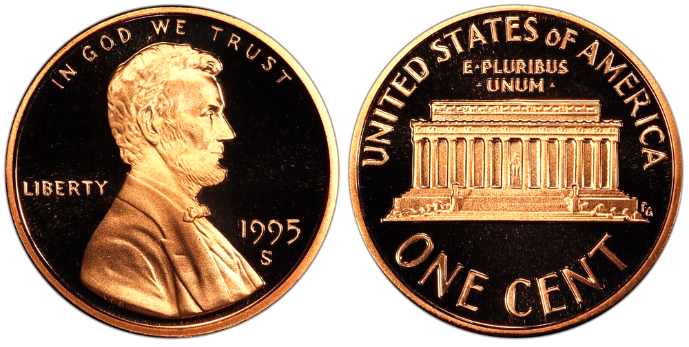 1995 S Lincoln Cent DEEP CAMEO PROOF (1 COIN)