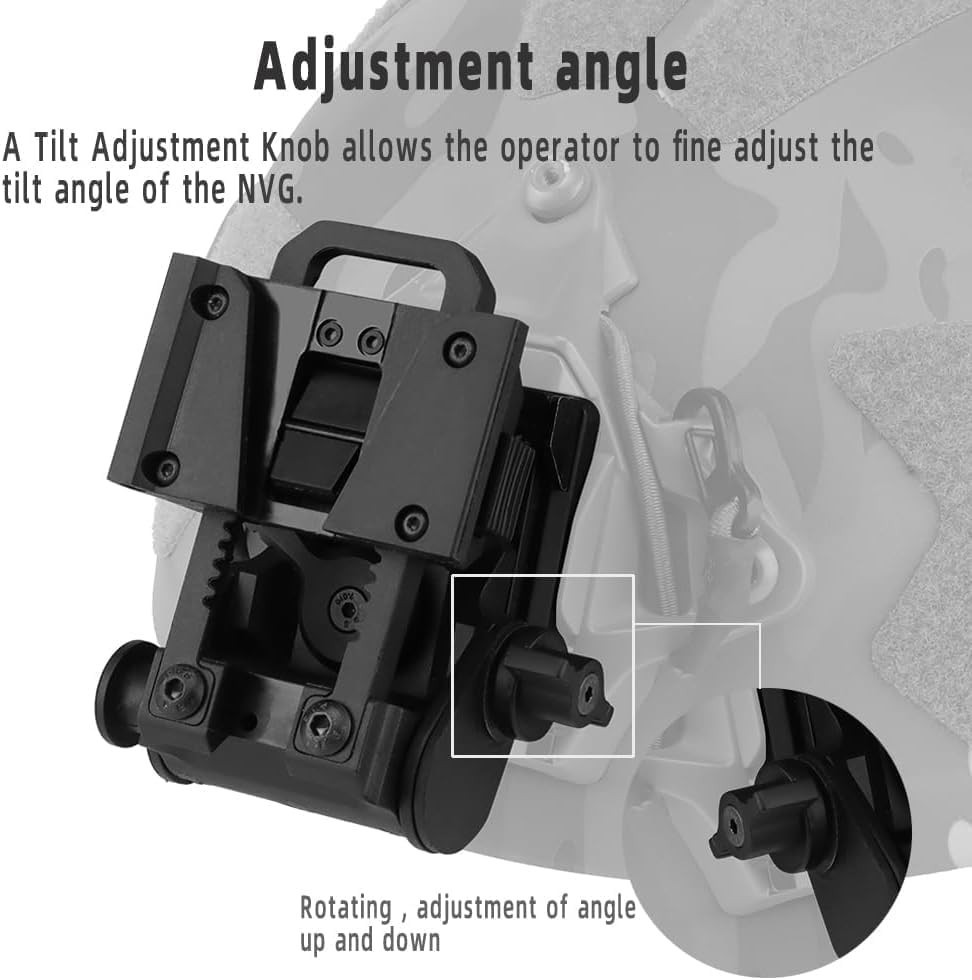 Adjustable Tactical Helmet Mount for Night Vision Goggles - Lightweight Design